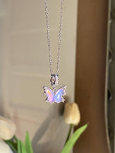 Purple butterfly necklace